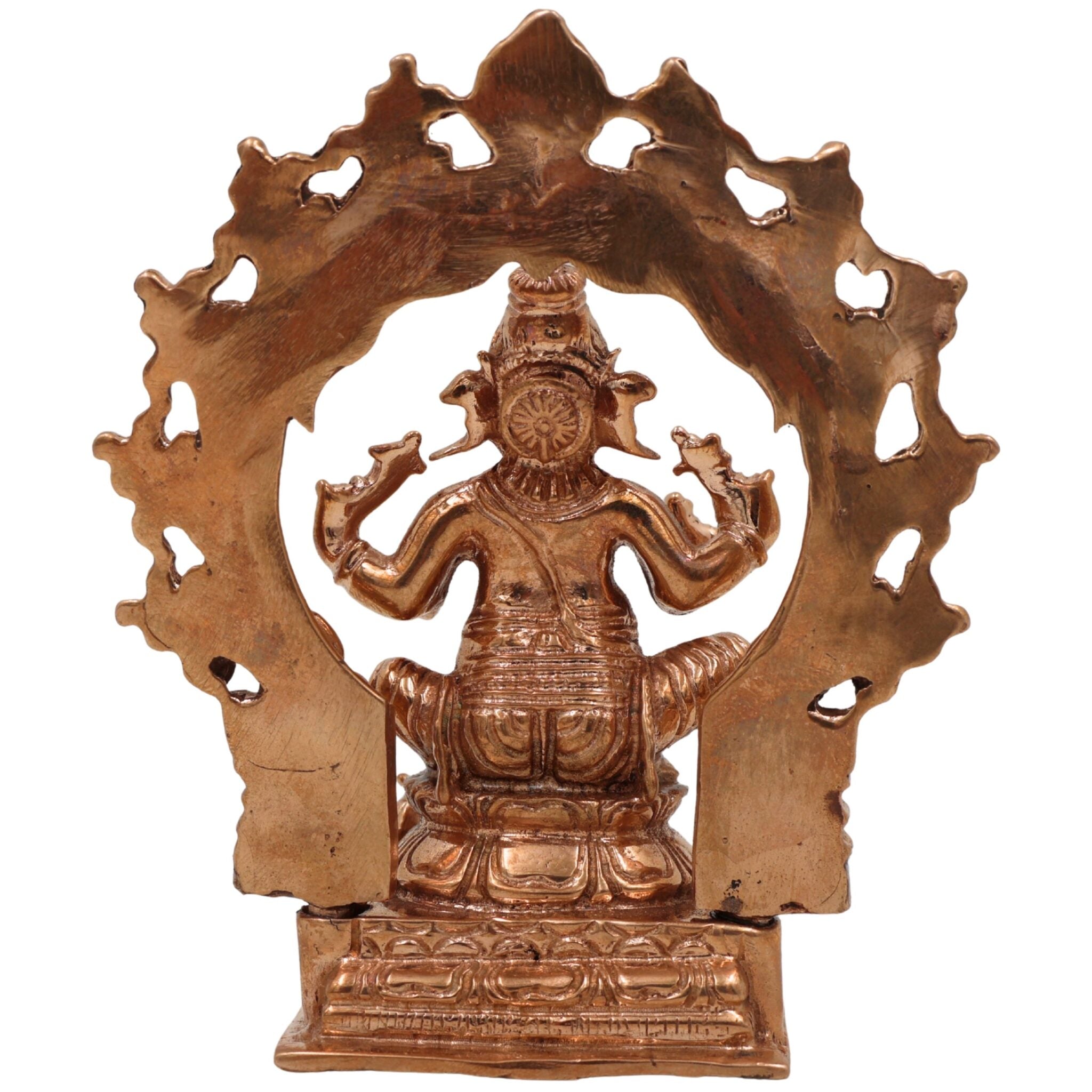 Handcrafted Bronze Ganesha Idol, Ganapati Vinayaka Murti, Siddhivinayak Statue, Panchaloha, Chola Art, Home Decor, Temple Sculpture, Brown, 4 Inch, 1 Piece