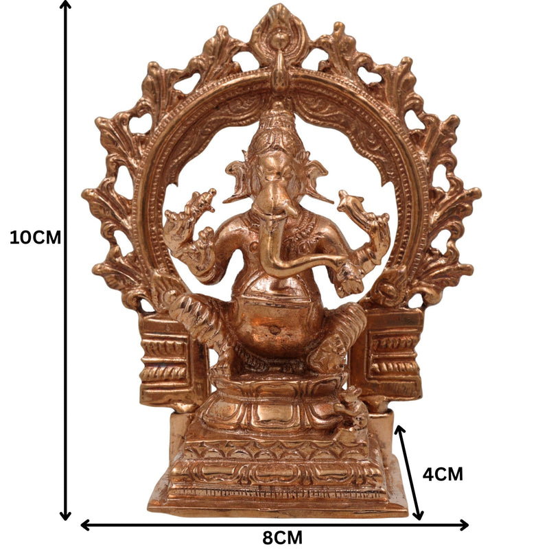 Handcrafted Bronze Ganesha Idol, Ganapati Vinayaka Murti, Siddhivinayak Statue, Panchaloha, Chola Art, Home Decor, Temple Sculpture, Brown, 4 Inch, 1 Piece