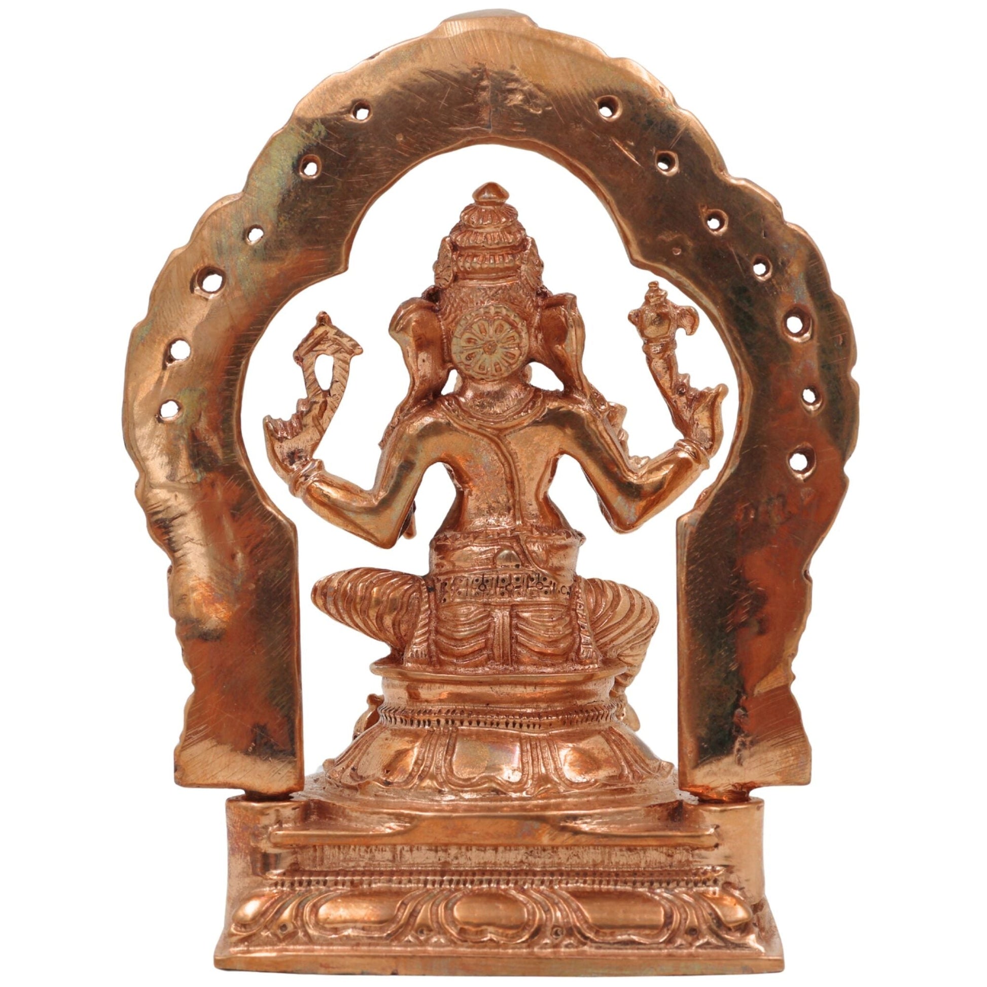 Bronze Ganesha Idol Statue, Ganapati Murti, Vinayaka Sculpture, Siddhivinayak Figurine, Panchaloha Handcrafted Lord Ganesha, Brown, 5 Inch, 1 Piece