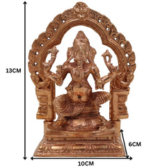 Bronze Ganesha Idol Statue, Ganapati Murti, Vinayaka Sculpture, Siddhivinayak Figurine, Panchaloha Handcrafted Lord Ganesha, Brown, 5 Inch, 1 Piece