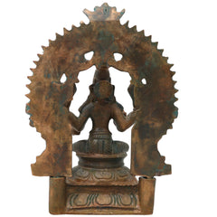 Bronze Mahalakshmi Idol Statue for Pooja, Vastu Decor, Temple Worship & Gifting, Brown, 6 Inch, 1 Piece