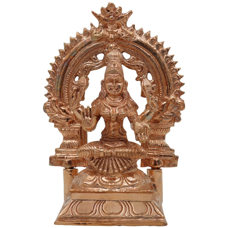 Bronze Handcrafted Lakshmi Idol, Maha Lakshmi Murti, Shri Padma Kamala Statue, Panchaloha, Chola Art, Home Temple Pooja Decor, Brown, 6 Inch, 1 Piece