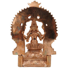 Bronze Handcrafted Lakshmi Idol, Maha Lakshmi Murti, Shri Padma Kamala Statue, Panchaloha, Chola Art, Home Temple Pooja Decor, Brown, 6 Inch, 1 Piece