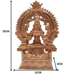 Bronze Handcrafted Lakshmi Idol, Maha Lakshmi Murti, Shri Padma Kamala Statue, Panchaloha, Chola Art, Home Temple Pooja Decor, Brown, 6 Inch, 1 Piece