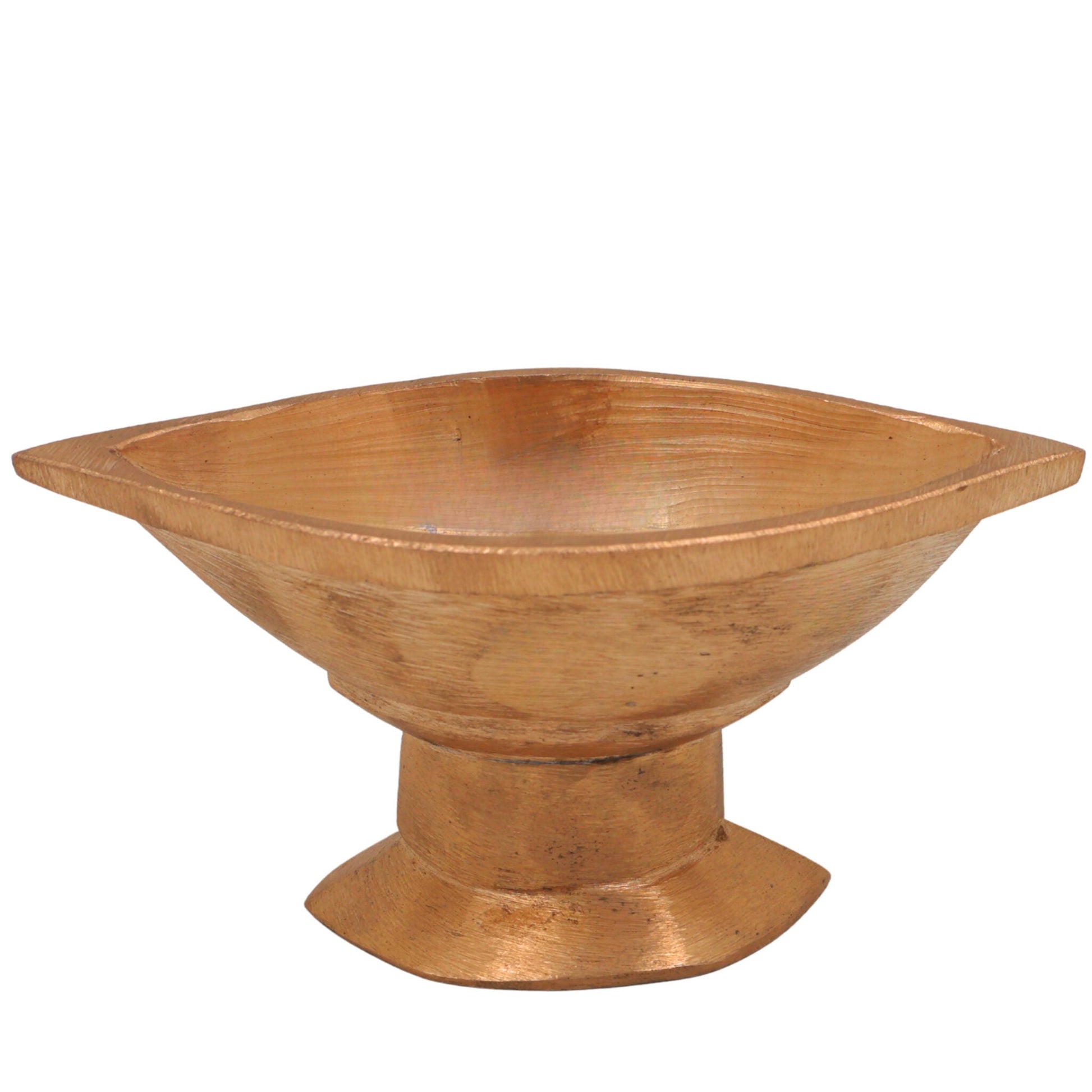 Bronze Handmade Vibhuti Patra Naam Holder Pooja Plate, Panchaloha Pittalai Kansa Kanchu Velliyam Ashtadhatu Chola Art Temple Decor, Gold, 3 Inch, 1 Piece