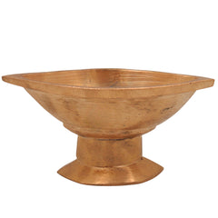 Bronze Handmade Vibhuti Patra Naam Holder Pooja Plate, Panchaloha Pittalai Kansa Kanchu Velliyam Ashtadhatu Chola Art Temple Decor, Gold, 3 Inch, 1 Piece