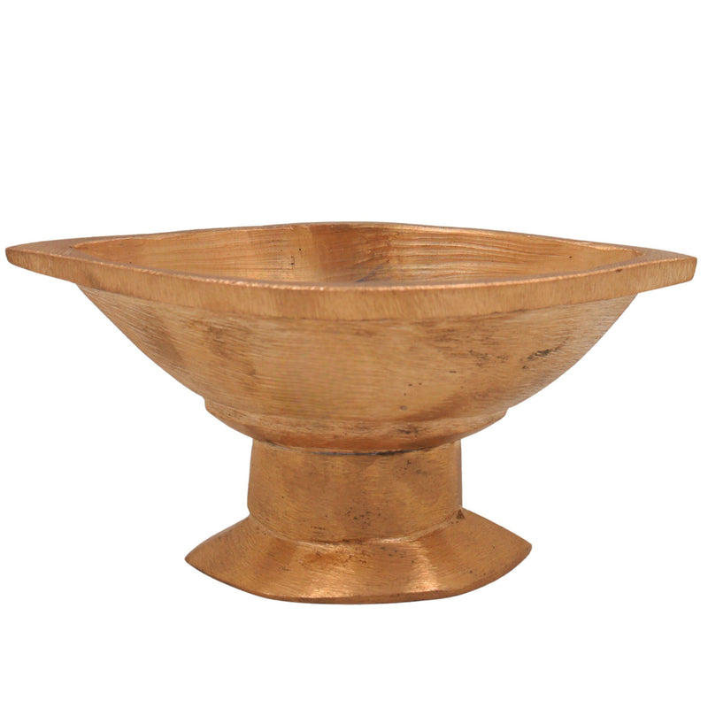Bronze Handmade Vibhuti Patra Naam Holder Pooja Plate, Panchaloha Pittalai Kansa Kanchu Velliyam Ashtadhatu Chola Art Temple Decor, Gold, 3 Inch, 1 Piece