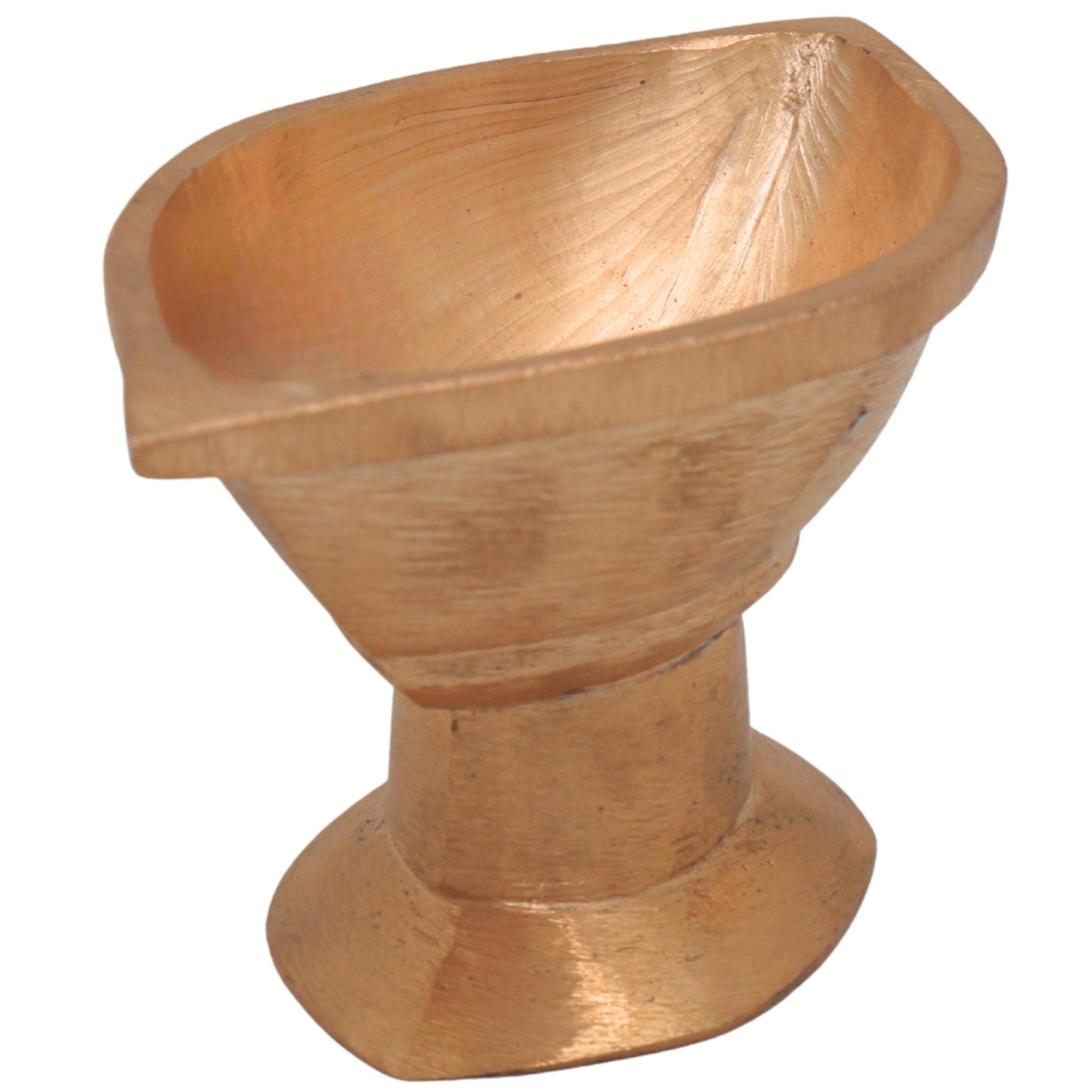 Bronze Handmade Vibhuti Patra Naam Holder Pooja Plate, Panchaloha Pittalai Kansa Kanchu Velliyam Ashtadhatu Chola Art Temple Decor, Gold, 3 Inch, 1 Piece