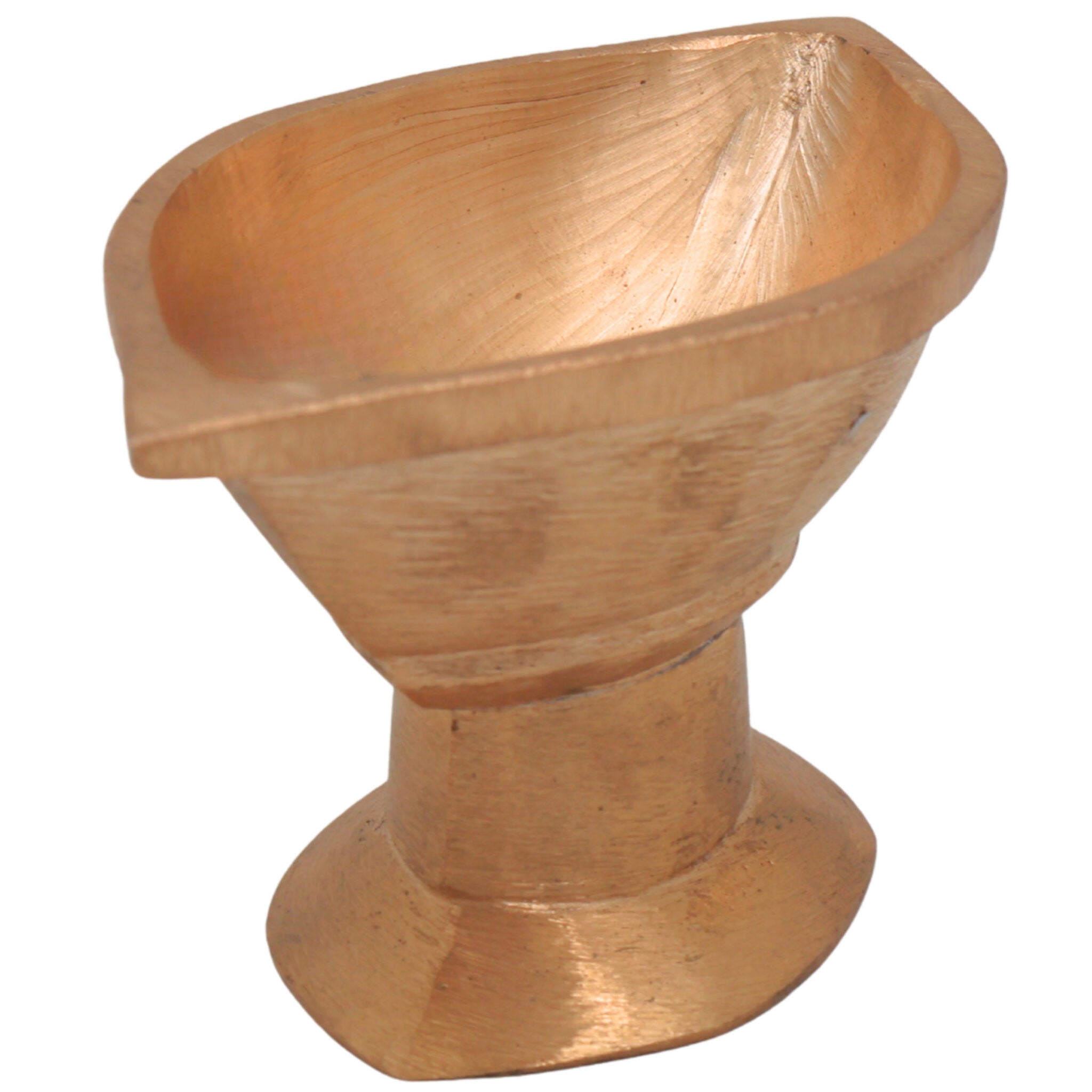 Bronze Handmade Vibhuti Patra Naam Holder Pooja Plate, Panchaloha Pittalai Kansa Kanchu Velliyam Ashtadhatu Chola Art Temple Decor, Gold, 3 Inch, 1 Piece