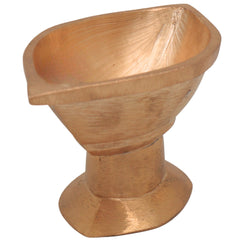 Bronze Handmade Vibhuti Patra Naam Holder Pooja Plate, Panchaloha Pittalai Kansa Kanchu Velliyam Ashtadhatu Chola Art Temple Decor, Gold, 3 Inch, 1 Piece