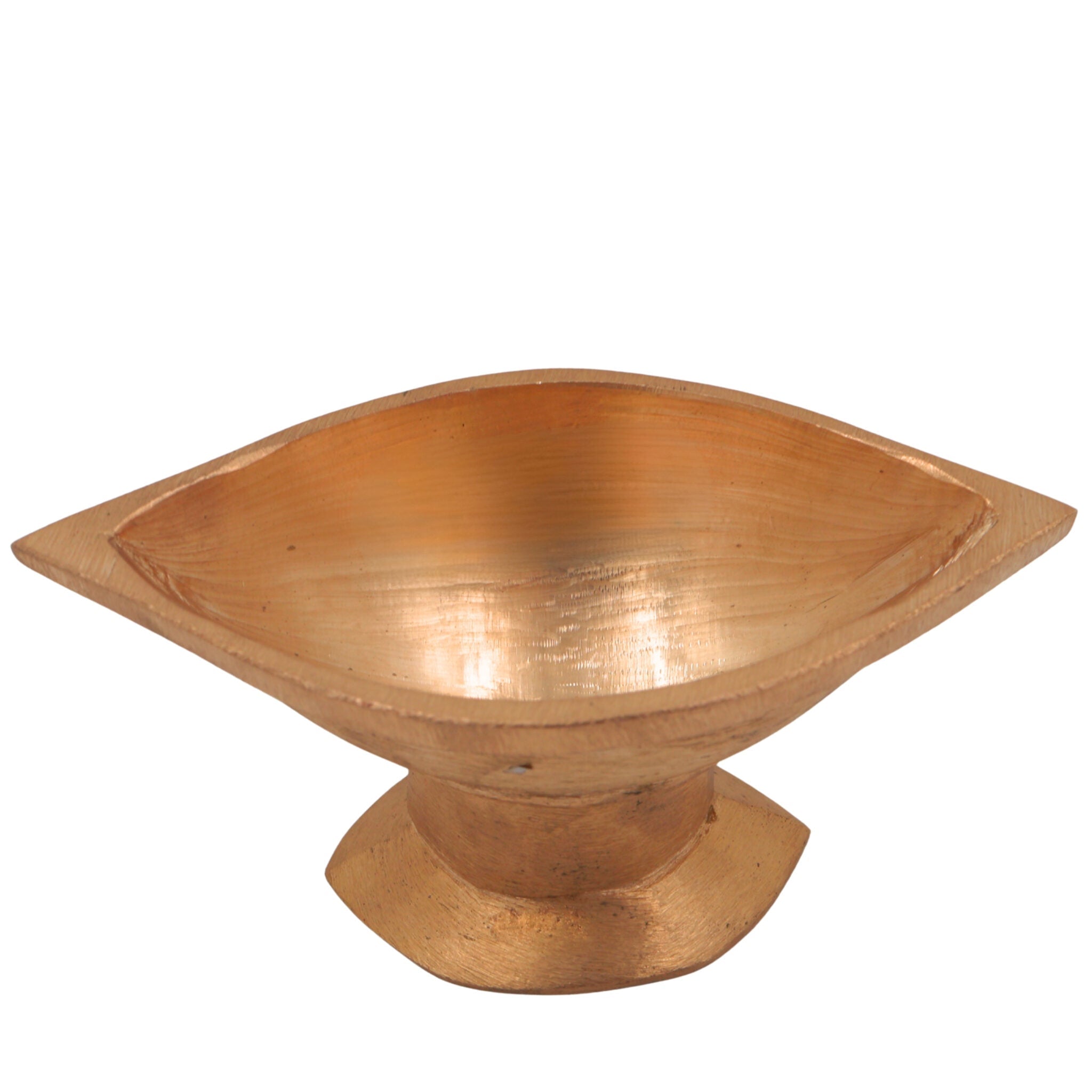 Bronze Handmade Vibhuti Patra Naam Holder Pooja Plate, Panchaloha Pittalai Kansa Kanchu Velliyam Ashtadhatu Chola Art Temple Decor, Gold, 3 Inch, 1 Piece