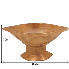 Bronze Handmade Vibhuti Patra Naam Holder Pooja Plate, Panchaloha Pittalai Kansa Kanchu Velliyam Ashtadhatu Chola Art Temple Decor, Gold, 3 Inch, 1 Piece