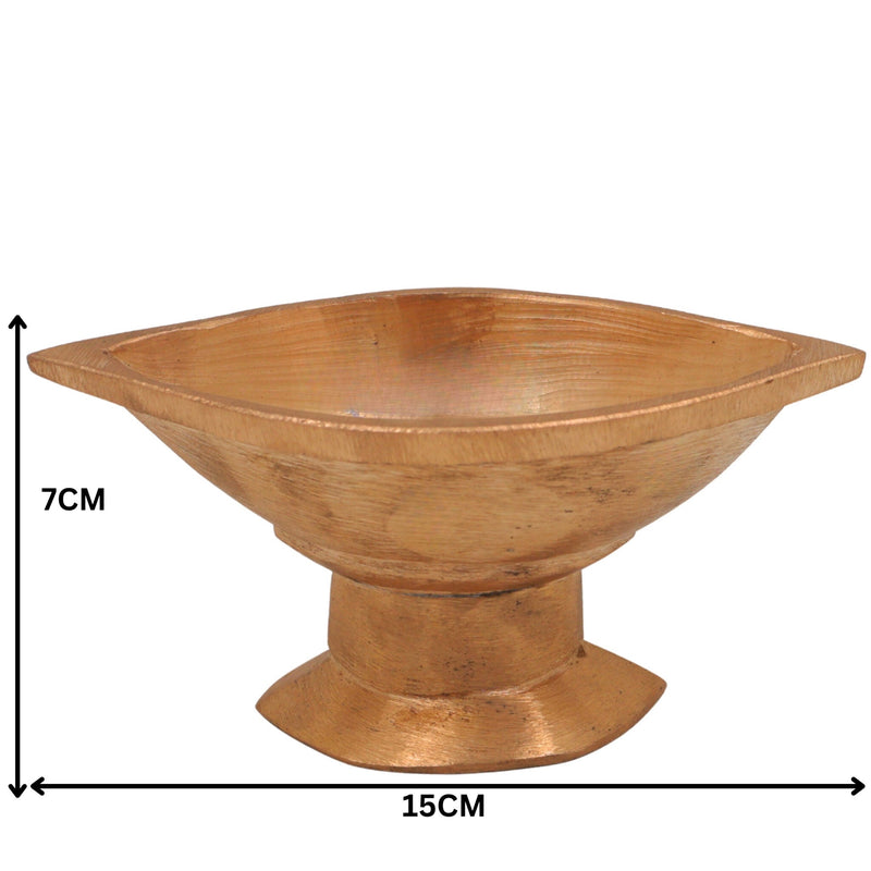 Bronze Handmade Vibhuti Patra Naam Holder Pooja Plate, Panchaloha Pittalai Kansa Kanchu Velliyam Ashtadhatu Chola Art Temple Decor, Gold, 3 Inch, 1 Piece