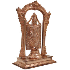 Bronze Tirupati Balaji Idol, Lord Venkateswara Murti, Srinivasa Statue, Govinda Sculpture, Panchaloha Venkateshwara Figurine, Handcrafted, Gold, 12 Inch, 1 Piece