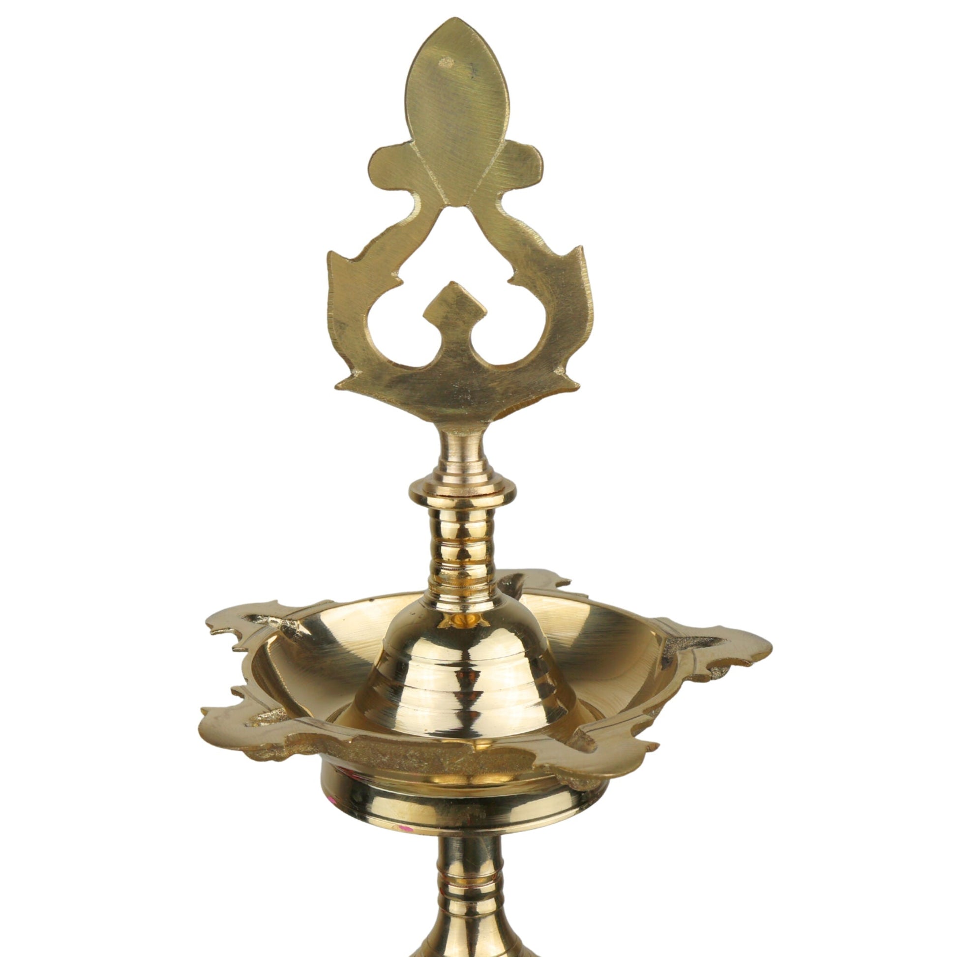 Brass Table Lamp, Handcrafted Peetal Pittal Pooja Lamp, Decorative LED Table Light, Home, Temple & Office Spiritual Decor, Gold, 26 Inch, 1 Piece