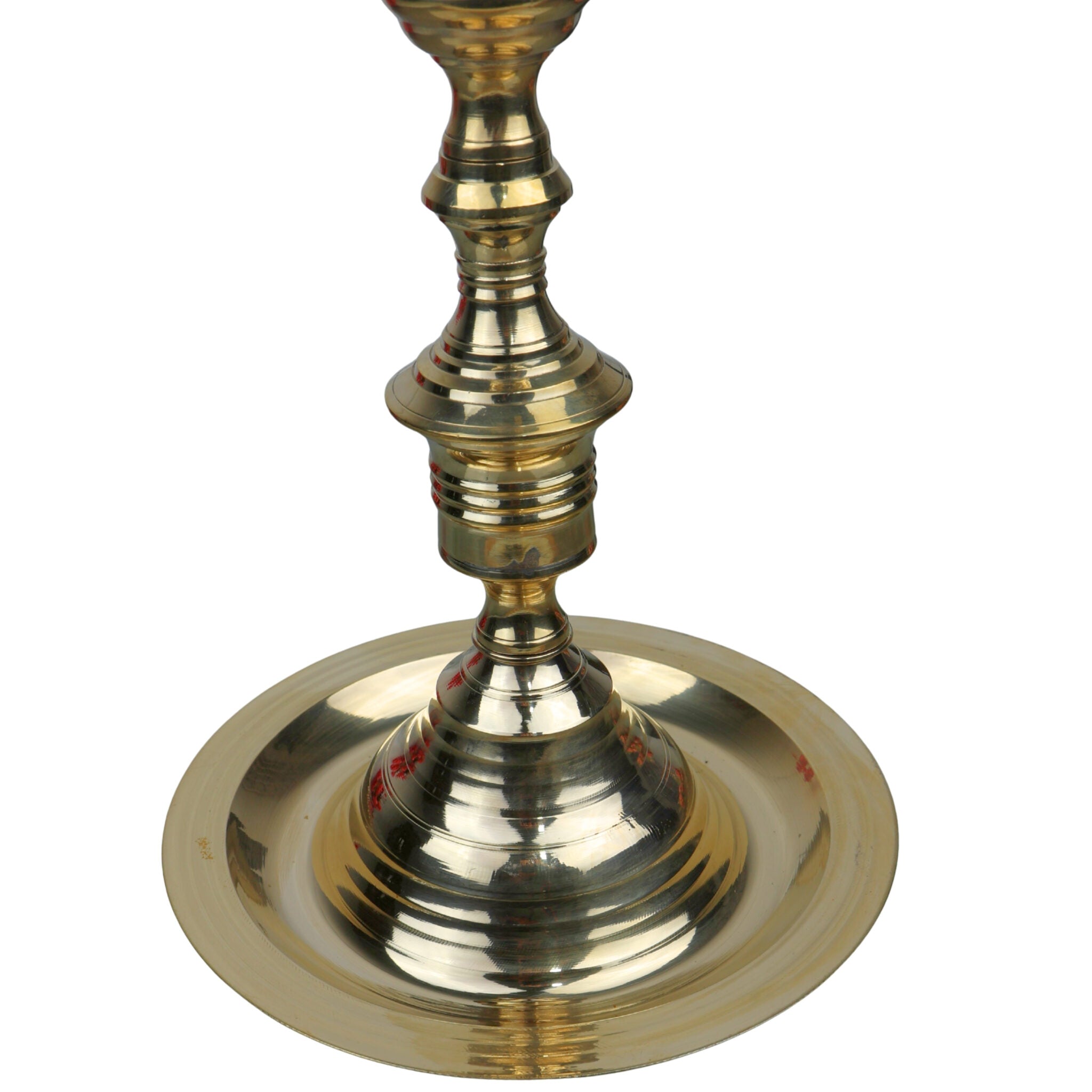 Brass Table Lamp, Handcrafted Peetal Pittal Pooja Lamp, Decorative LED Table Light, Home, Temple & Office Spiritual Decor, Gold, 26 Inch, 1 Piece