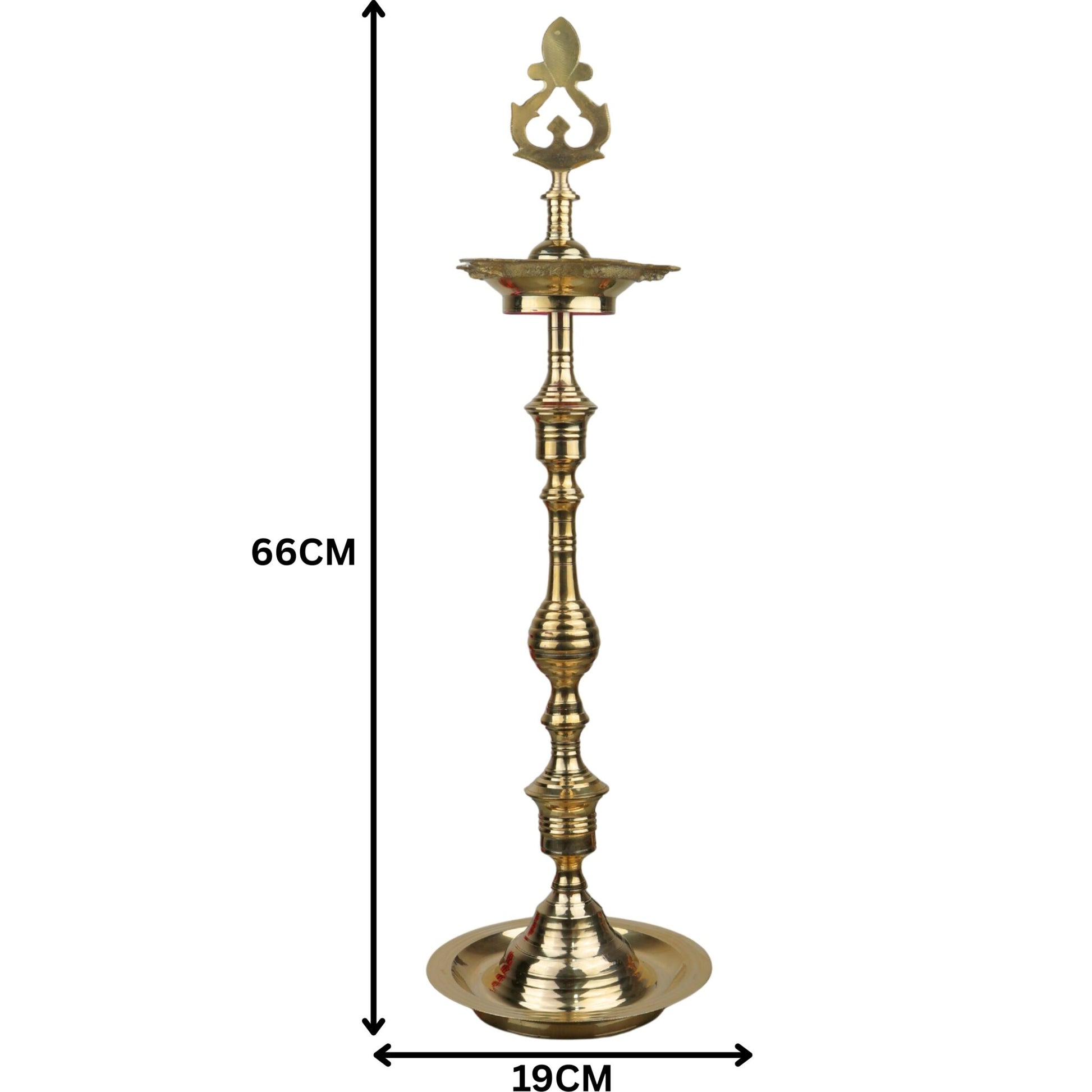 Brass Table Lamp, Handcrafted Peetal Pittal Pooja Lamp, Decorative LED Table Light, Home, Temple & Office Spiritual Decor, Gold, 26 Inch, 1 Piece