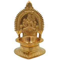 Brass Kamakshi Diya – Raja Rajeshwari Lamp, Pooja Deepam, Traditional Handmade Spiritual Lamp for Home & Temple Decor, Gold, 5 Inch, 1 Piece