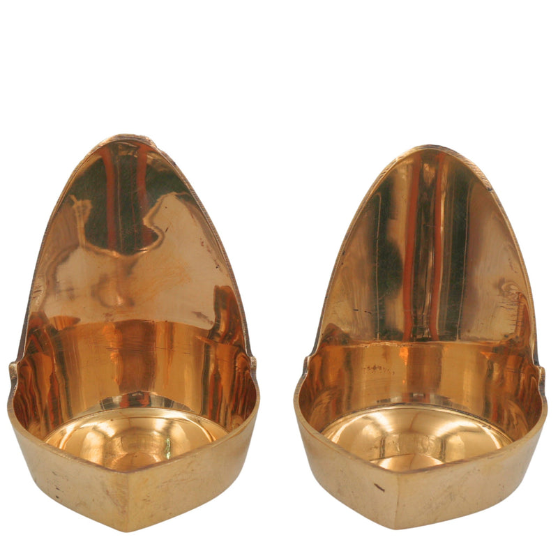 Brass Handcrafted Diya | Pital Deepak, Peetal Lamp, Pittal Deepam, Velli Pooja Deepak for Temple, Home Decor & Festival (Set of 2), Gold, 3 Inch, 1 Piece