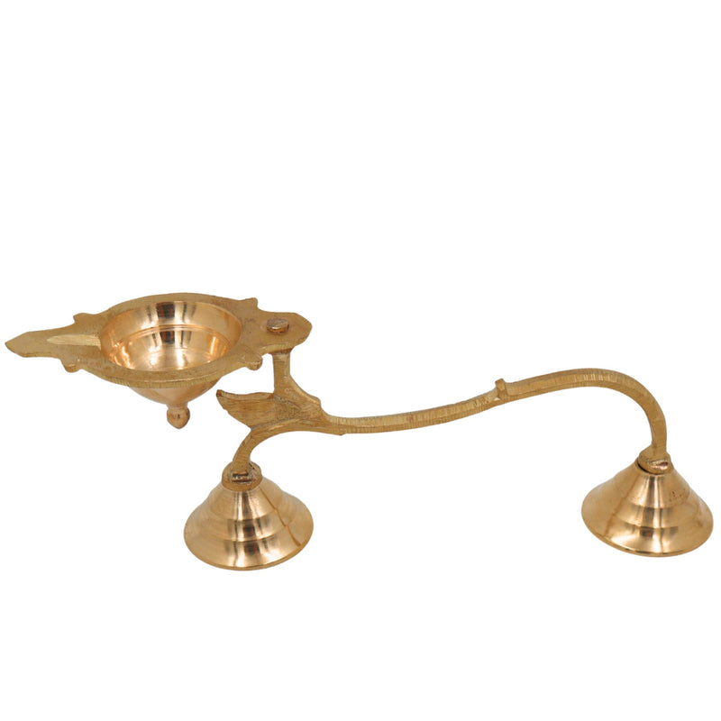 Brass Arthi Diya, Puja Deepak, Handcrafted Oil Lamp, Hindu Festival Diya, Traditional Pooja Lamp for Home Temple, Diwali & Religious Rituals, Gold, 2.5 Inch, 1 Piece