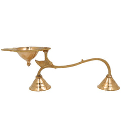 Brass Arthi Diya, Puja Deepak, Handcrafted Oil Lamp, Hindu Festival Diya, Traditional Pooja Lamp for Home Temple, Diwali & Religious Rituals, Gold, 2.5 Inch, 1 Piece