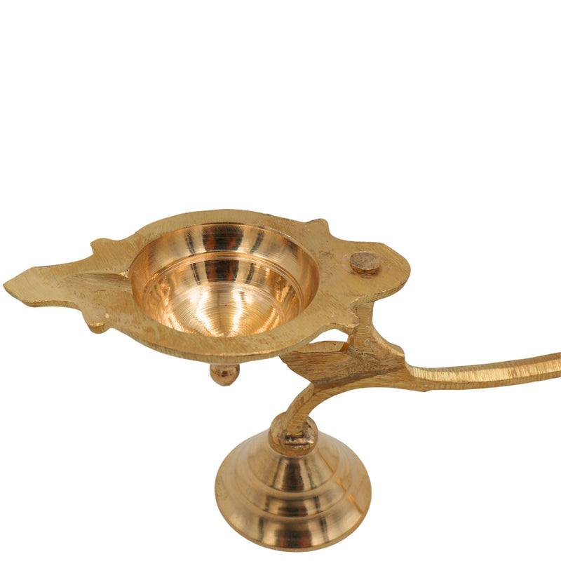 Brass Arthi Diya, Puja Deepak, Handcrafted Oil Lamp, Hindu Festival Diya, Traditional Pooja Lamp for Home Temple, Diwali & Religious Rituals, Gold, 2.5 Inch, 1 Piece