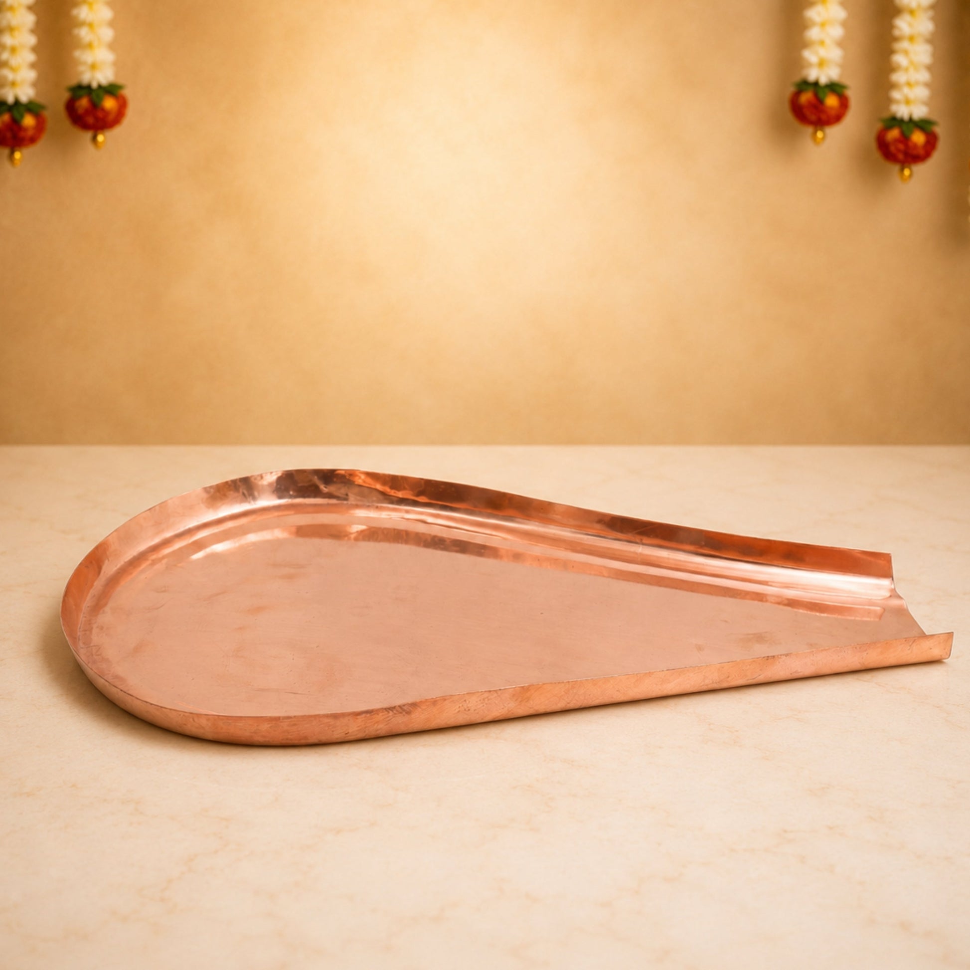 Copper Abhishek Patra Somsutra for Shivling Handcrafted Traditional Vedic Ritual Gifting Vessel, Gold, 9 Inch, 1 Piece