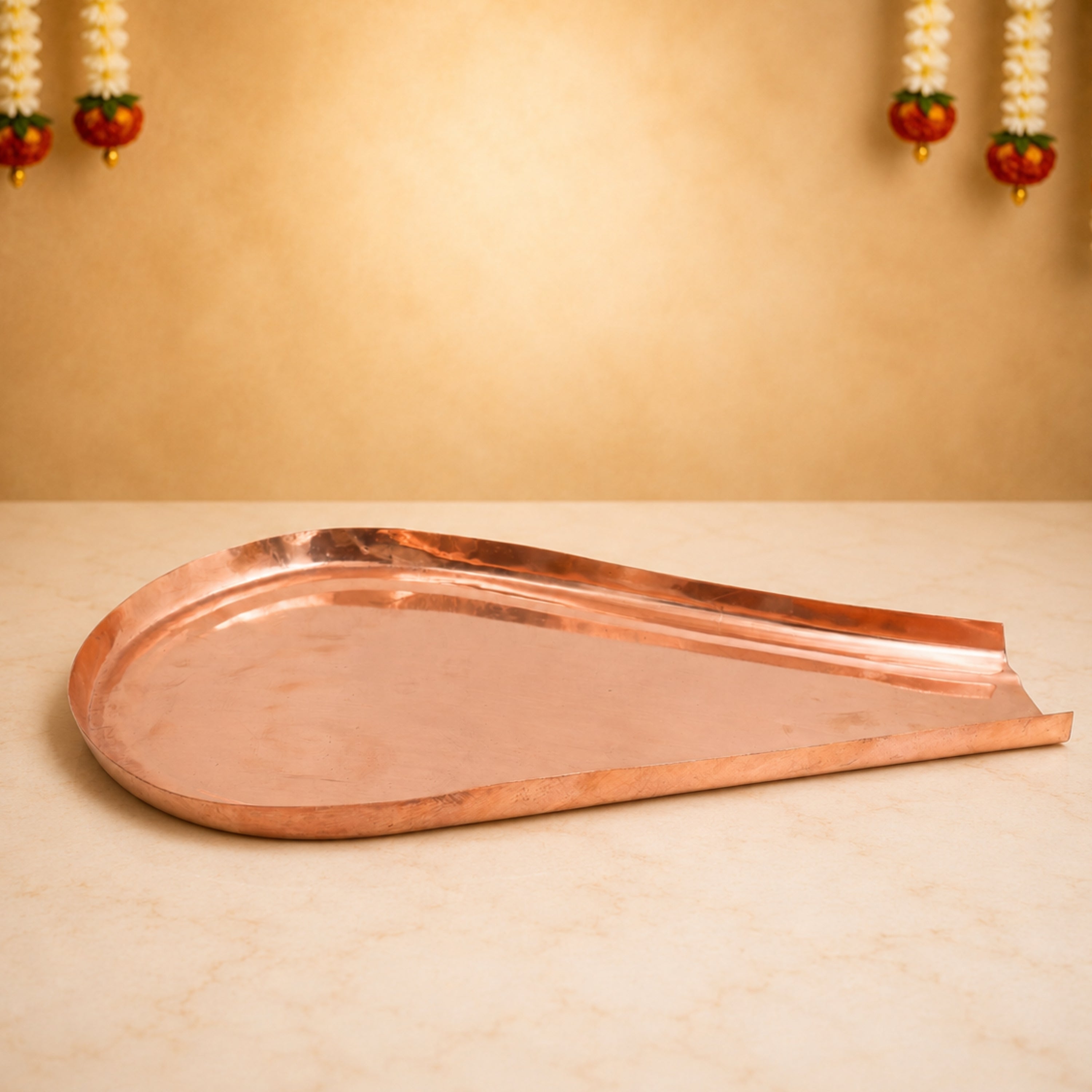 Copper Abhishek Patra Somsutra for Shivling Handcrafted Traditional Vedic Ritual Gifting Vessel, Gold, 9 Inch, 1 Piece