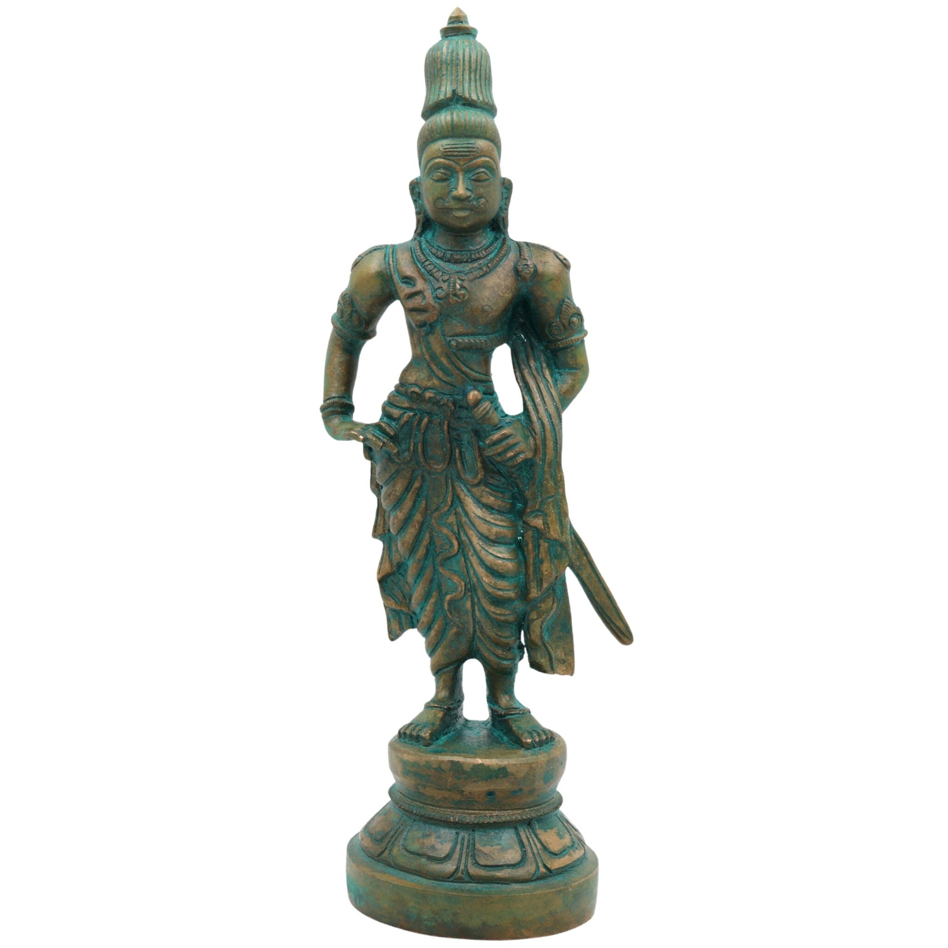 Bronze Rajaraja Chola King Sculpture | Arulmozhivarman Chola Dynasty Idol | Rajaraja the Great, Rajakesari, Ponniyin Selvan | Handcrafted Chola Art Bronze Statue, Brown, 9 Inch, 1 Piece