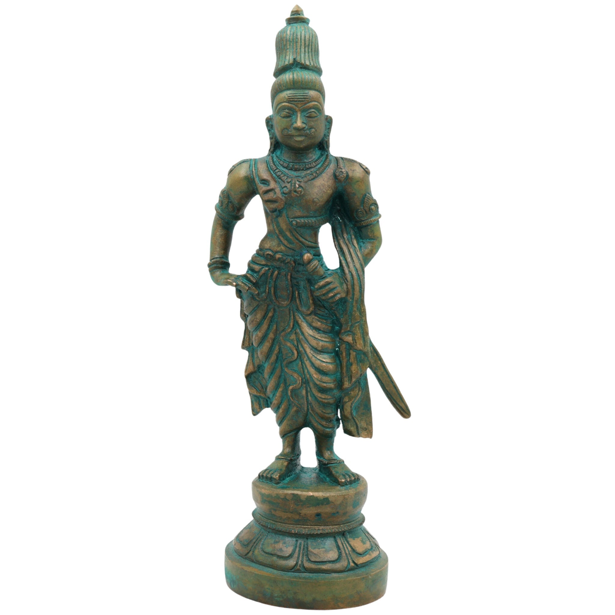Bronze Rajaraja Chola King Sculpture | Arulmozhivarman Chola Dynasty Idol | Rajaraja the Great, Rajakesari, Ponniyin Selvan | Handcrafted Chola Art Bronze Statue, Brown, 9 Inch, 1 Piece
