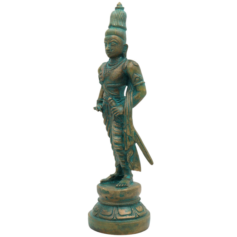 Bronze Rajaraja Chola King Sculpture | Arulmozhivarman Chola Dynasty Idol | Rajaraja the Great, Rajakesari, Ponniyin Selvan | Handcrafted Chola Art Bronze Statue, Brown, 9 Inch, 1 Piece