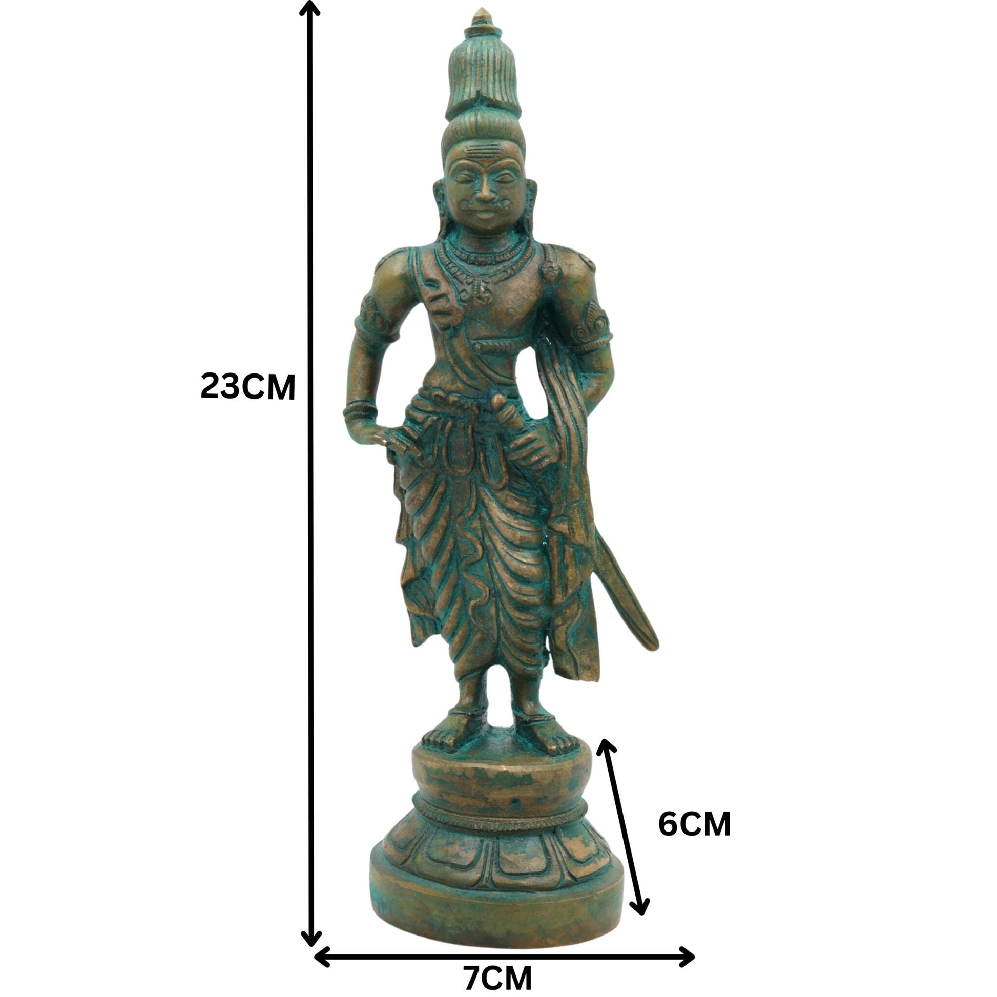 Bronze Rajaraja Chola King Sculpture | Arulmozhivarman Chola Dynasty Idol | Rajaraja the Great, Rajakesari, Ponniyin Selvan | Handcrafted Chola Art Bronze Statue, Brown, 9 Inch, 1 Piece