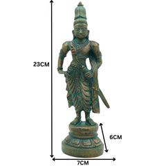 Bronze Rajaraja Chola King Sculpture | Arulmozhivarman Chola Dynasty Idol | Rajaraja the Great, Rajakesari, Ponniyin Selvan | Handcrafted Chola Art Bronze Statue, Brown, 9 Inch, 1 Piece