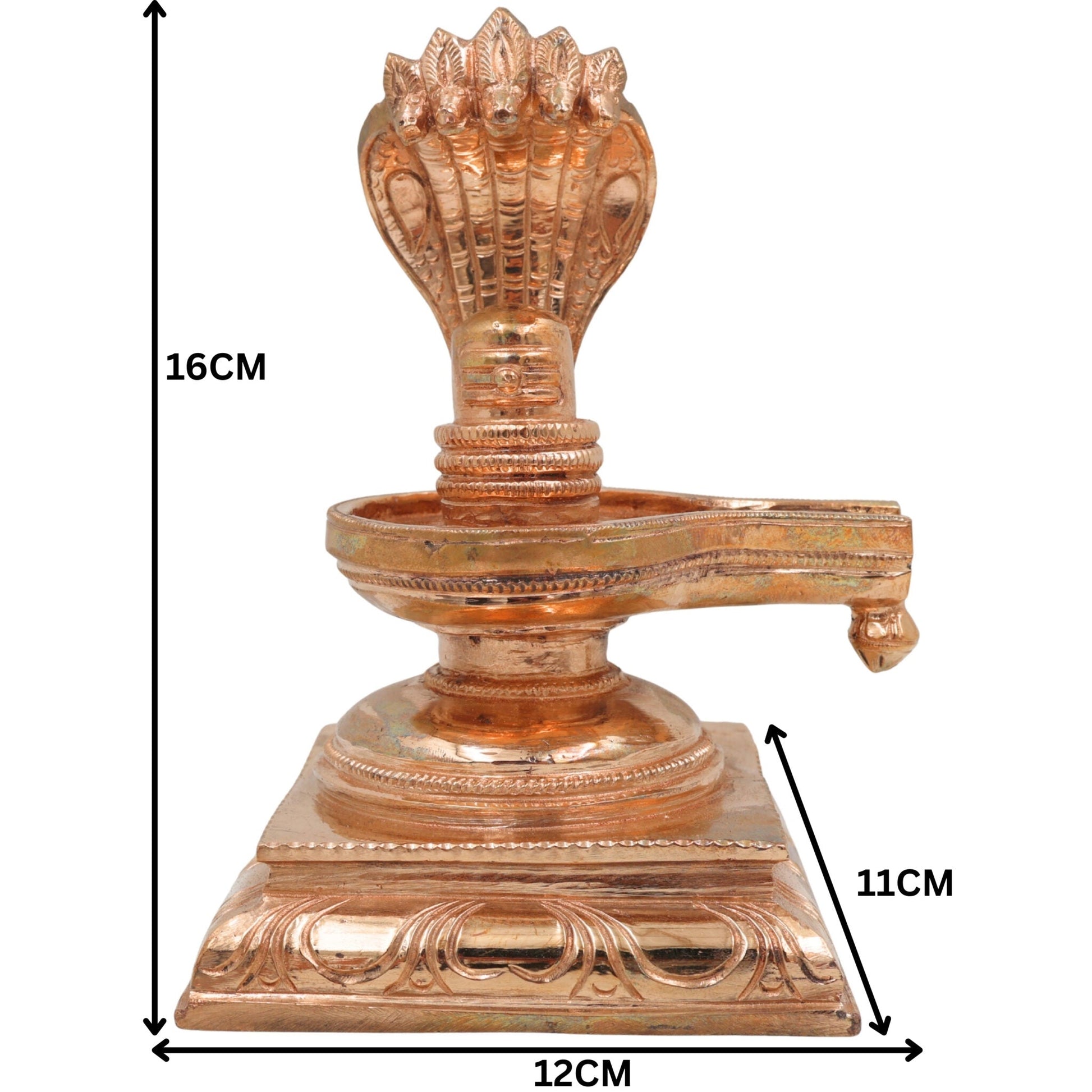 Bronze Handcrafted Shiva Lingam Idol, Shivalinga Murti, Jyotirlinga Sculpture, Panchaloha & Chola Art, Spiritual Puja Statue for Home Mandir, Gold, 6.5 Inch, 1 Piece