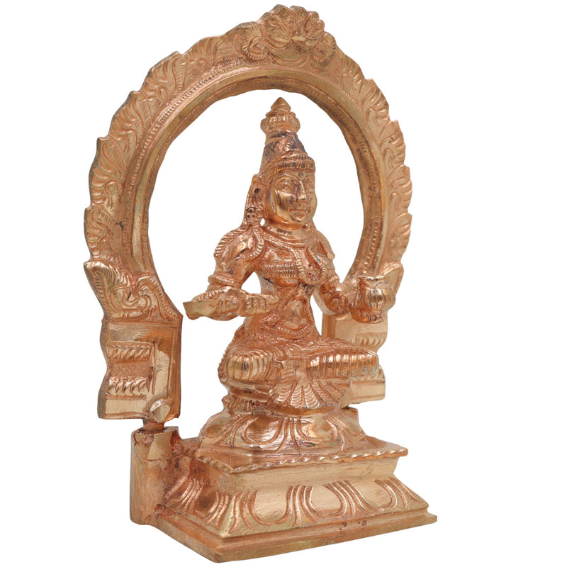 Bronze Annapurna Idol, Panchaloha Murti, Handmade Annapoorna Statue, Chola Art Sculpture, Annapurneshwari Brass Figurine for Home & Temple Pooja, Gold, 6.5 Inch, 1 Piece