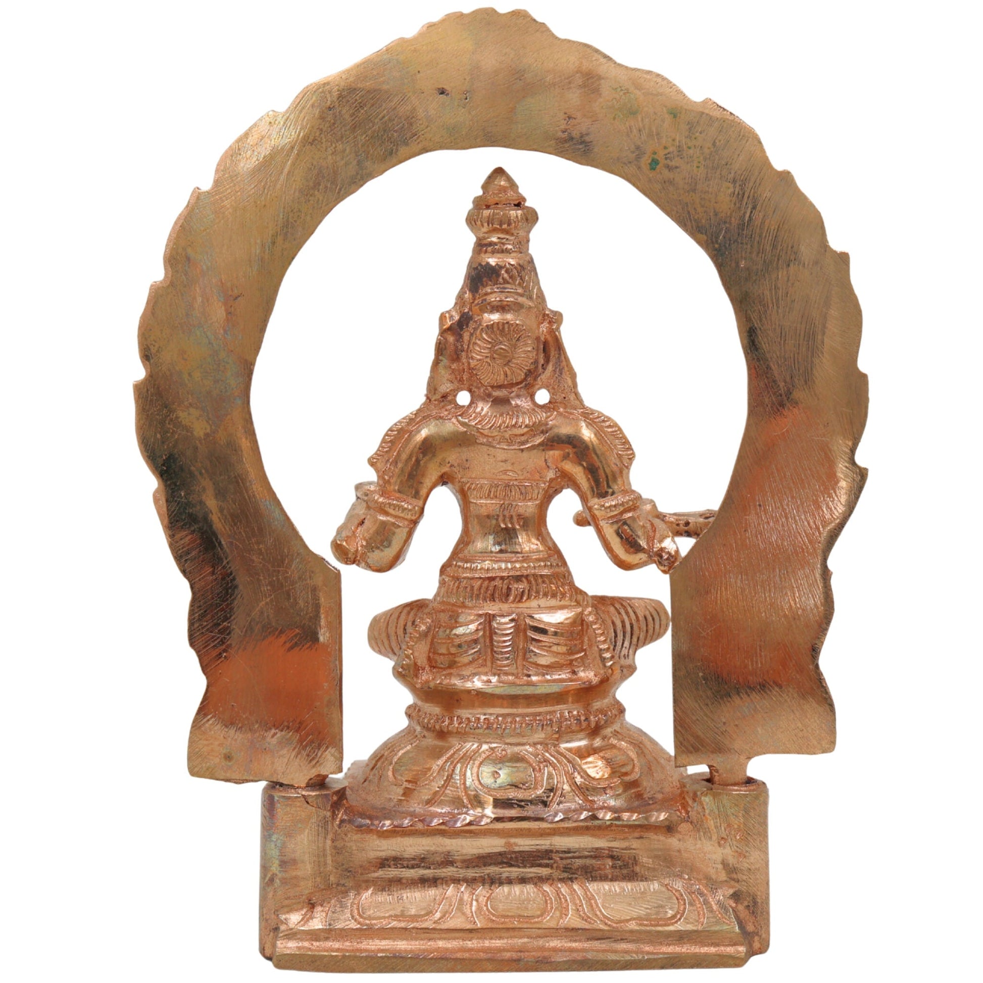 Bronze Annapurna Idol, Panchaloha Murti, Handmade Annapoorna Statue, Chola Art Sculpture, Annapurneshwari Brass Figurine for Home & Temple Pooja, Gold, 6.5 Inch, 1 Piece