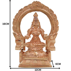 Bronze Annapurna Idol, Panchaloha Murti, Handmade Annapoorna Statue, Chola Art Sculpture, Annapurneshwari Brass Figurine for Home & Temple Pooja, Gold, 6.5 Inch, 1 Piece