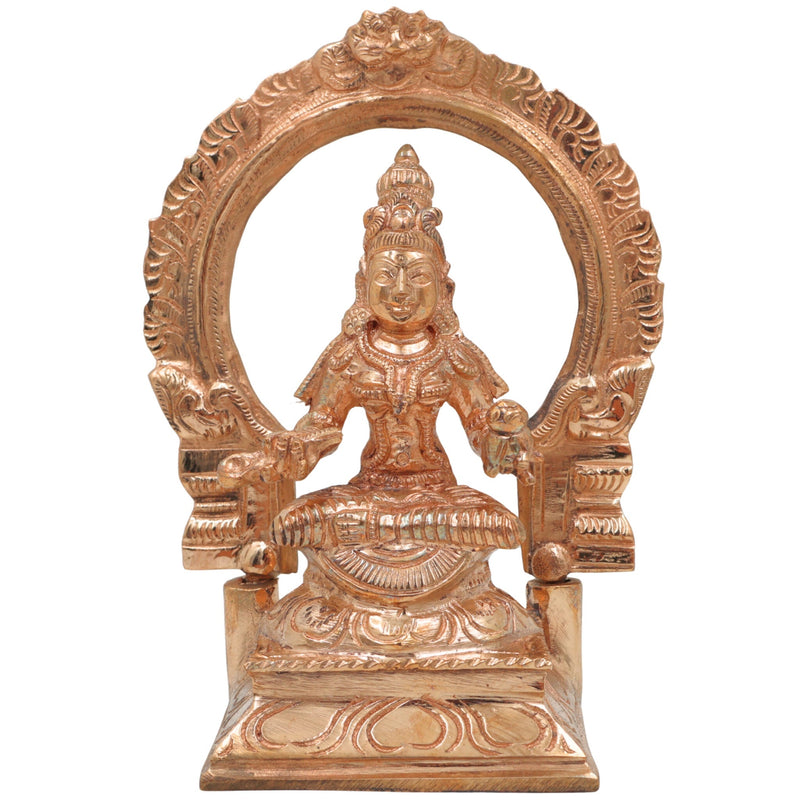 Bronze Annapurna Idol, Handmade Panchaloha & Chola Art Sculpture, Annapurneshwari Statue for Pooja, Home, Temple, Vastu Decor, Gold, 6.5 Inch, 1 Piece