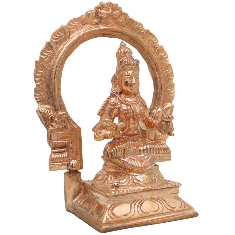 Bronze Annapurna Idol, Handmade Panchaloha & Chola Art Sculpture, Annapurneshwari Statue for Pooja, Home, Temple, Vastu Decor, Gold, 6.5 Inch, 1 Piece