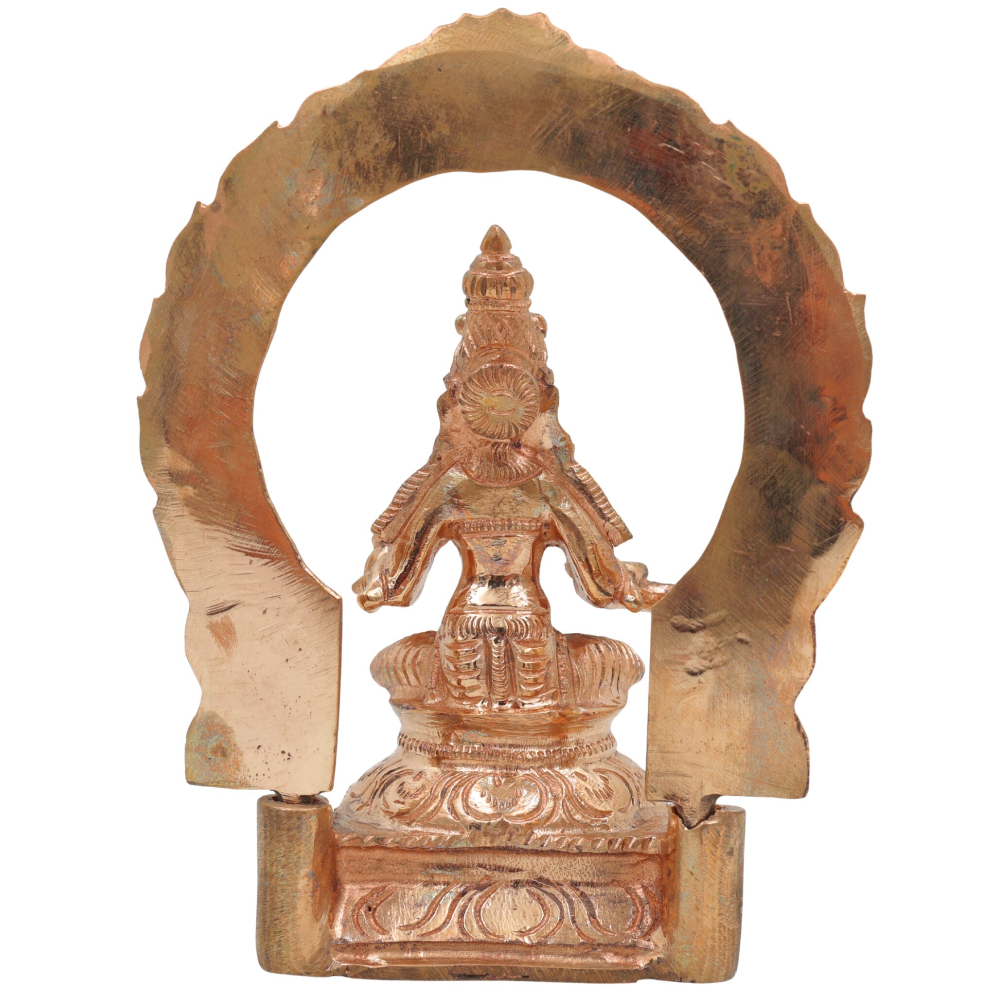 Bronze Annapurna Idol, Handmade Panchaloha & Chola Art Sculpture, Annapurneshwari Statue for Pooja, Home, Temple, Vastu Decor, Gold, 6.5 Inch, 1 Piece