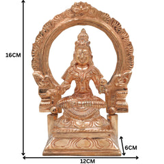 Bronze Annapurna Idol, Handmade Panchaloha & Chola Art Sculpture, Annapurneshwari Statue for Pooja, Home, Temple, Vastu Decor, Gold, 6.5 Inch, 1 Piece