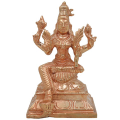 Bronze Rajarajeshwari Idol, Raja Rajeshwari Murti, Handmade Panchaloha / Ashtadhatu Goddess Statue for Pooja & Home Decor, Gold, 5 Inch, 1 Piece