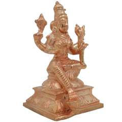 Bronze Rajarajeshwari Idol, Raja Rajeshwari Murti, Handmade Panchaloha / Ashtadhatu Goddess Statue for Pooja & Home Decor, Gold, 5 Inch, 1 Piece