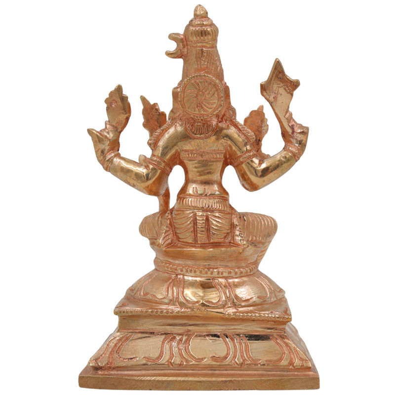 Bronze Rajarajeshwari Idol, Raja Rajeshwari Murti, Handmade Panchaloha / Ashtadhatu Goddess Statue for Pooja & Home Decor, Gold, 5 Inch, 1 Piece