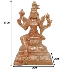 Bronze Rajarajeshwari Idol, Raja Rajeshwari Murti, Handmade Panchaloha / Ashtadhatu Goddess Statue for Pooja & Home Decor, Gold, 5 Inch, 1 Piece