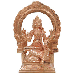 Bronze Balambika Idol, Panchaloha Statue, Bala Tripurasundari Murti, Handcrafted South Indian Temple & Home Puja Sculpture, Gold, 6 Inch, 1 Piece