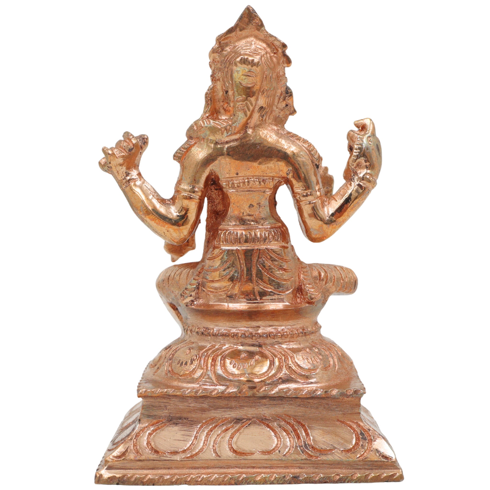 Bronze Handcrafted Balambika Idol, Bala Tripurasundari Panchaloha Statue, South Indian Chola Art Sculpture, Divine Home Temple Decor, Gold, 4.5 Inch, 1 Piece
