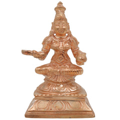 Bronze Handcrafted Annapurna Idol, Annapurneshwari Murti, Annapurna Devi Statue, Panchaloha & Ashtadhatu Sculpture for Pooja & Home Decor, Gold, 4.5 Inch, 1 Piece