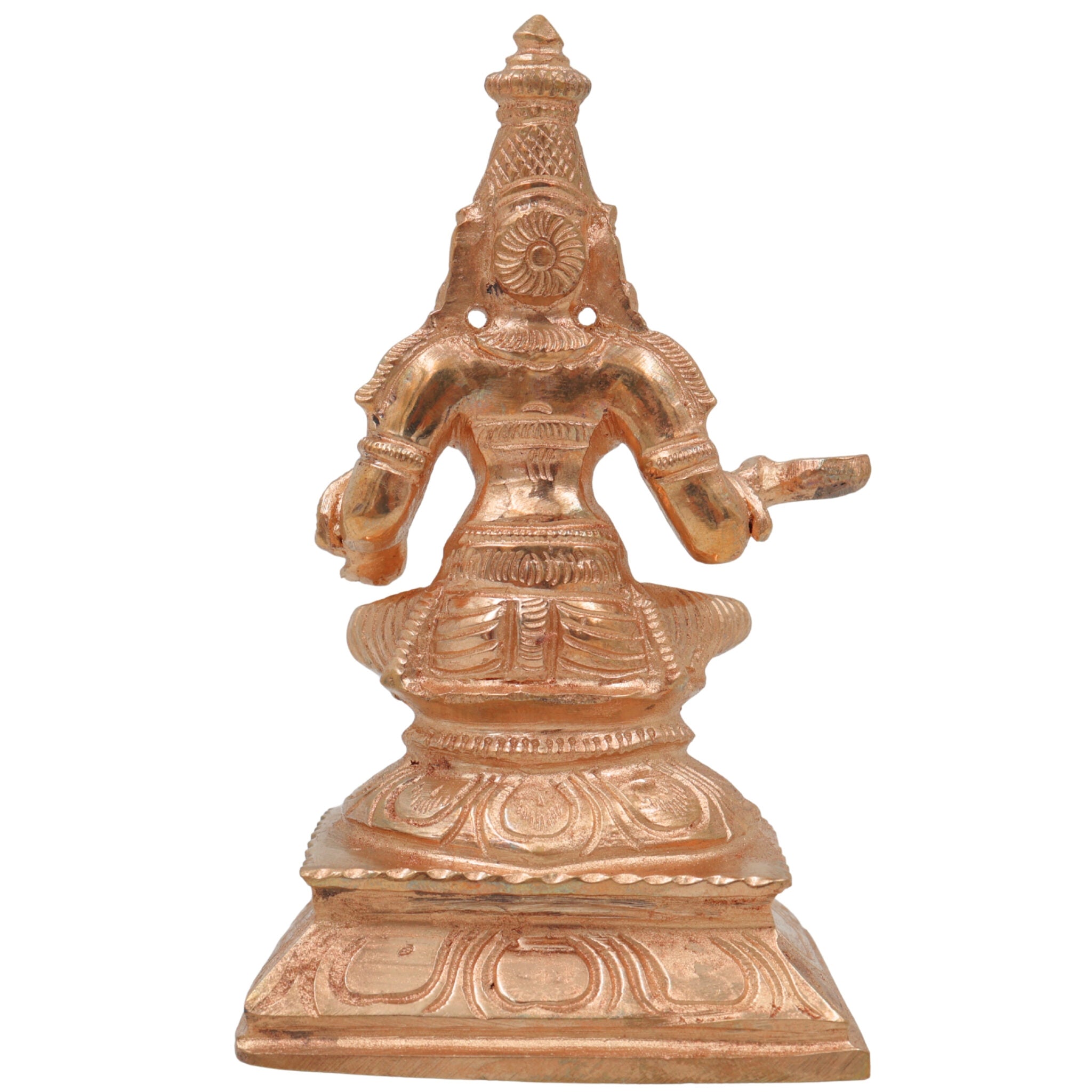 Bronze Handcrafted Annapurna Idol, Annapurneshwari Murti, Annapurna Devi Statue, Panchaloha & Ashtadhatu Sculpture for Pooja & Home Decor, Gold, 4.5 Inch, 1 Piece