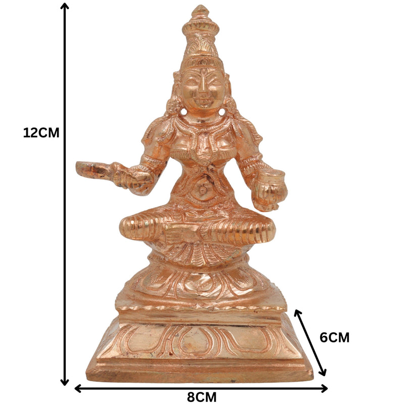 Bronze Handcrafted Annapurna Idol, Annapurneshwari Murti, Annapurna Devi Statue, Panchaloha & Ashtadhatu Sculpture for Pooja & Home Decor, Gold, 4.5 Inch, 1 Piece